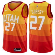 Men's Nike Utah Jazz #27 Rudy Gobert Authentic Orange NBA Jersey - City Edition