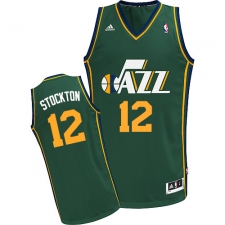 Men's Adidas Utah Jazz #12 John Stockton Swingman Green Alternate NBA Jersey