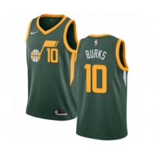 Men's Nike Utah Jazz #10 Alec Burks Green Swingman Jersey - Earned Edition