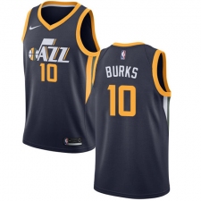 Men's Nike Utah Jazz #10 Alec Burks Swingman Navy Blue Road NBA Jersey - Icon Edition