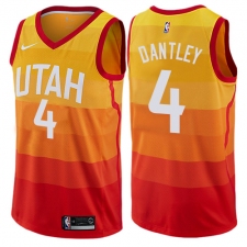 Men's Nike Utah Jazz #4 Adrian Dantley Authentic Orange NBA Jersey - City Edition