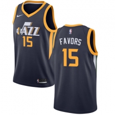 Men's Nike Utah Jazz #15 Derrick Favors Swingman Navy Blue Road NBA Jersey - Icon Edition