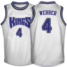 Men's Adidas Sacramento Kings #4 Chris Webber Swingman White Throwback NBA Jersey