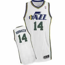 Men's Adidas Utah Jazz #14 Jeff Hornacek Authentic White Home NBA Jersey