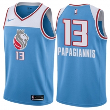 Men's Nike Sacramento Kings #13 Georgios Papagiannis Authentic Blue NBA Jersey - City Edition