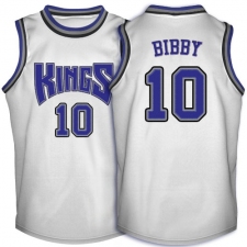 Men's Adidas Sacramento Kings #10 Mike Bibby Authentic White Throwback NBA Jersey