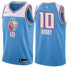 Men's Nike Sacramento Kings #10 Mike Bibby Authentic Blue NBA Jersey - City Edition