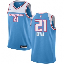 Men's Nike Sacramento Kings #21 Vlade Divac Swingman Blue NBA Jersey - 2018 19 City Edition