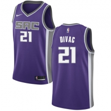 Youth Nike Sacramento Kings #21 Vlade Divac Authentic Purple Road NBA Jersey - Icon Edition
