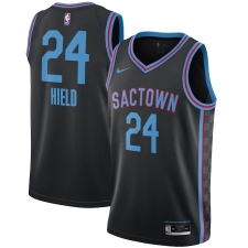 Men's Sacramento Kings #24 Buddy Hield Nike Black 2020-21 Swingman Player Jersey