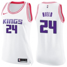 Women's Nike Sacramento Kings #24 Buddy Hield Swingman White/Pink Fashion NBA Jersey