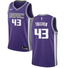 Youth Nike Sacramento Kings #43 Anthony Tolliver Authentic Purple Road NBA Jersey - Icon Edition