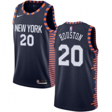 Men's Nike New York Knicks #20 Allan Houston Swingman Navy Blue NBA Jersey - 2018 19 City Edition