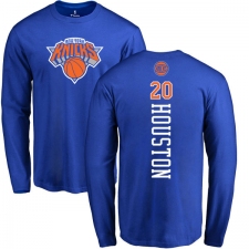 NBA Nike New York Knicks #20 Allan Houston Royal Blue Backer Long Sleeve T-Shirt