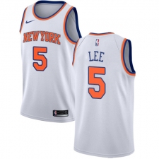 Men's Nike New York Knicks #5 Courtney Lee Swingman White NBA Jersey - Association Edition