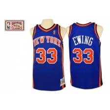 Men's Mitchell and Ness New York Knicks #33 Patrick Ewing Authentic Royal Blue Throwback NBA Jersey