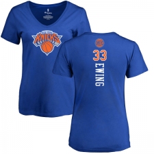 NBA Women's Nike New York Knicks #33 Patrick Ewing Royal Blue Backer T-Shirt