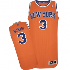 Men's Adidas New York Knicks #3 Tracy McGrady Authentic Orange Alternate NBA Jersey