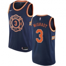 Men's Nike New York Knicks #3 Tracy McGrady Authentic Navy Blue NBA Jersey - City Edition