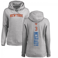 NBA Women's Nike New York Knicks #3 Tracy McGrady Ash Backer Pullover Hoodie