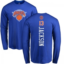 NBA Nike New York Knicks #13 Mark Jackson Royal Blue Backer Long Sleeve T-Shirt