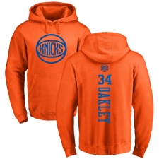 NBA Nike New York Knicks #34 Charles Oakley Orange One Color Backer Pullover Hoodie