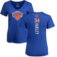 NBA Women's Nike New York Knicks #34 Charles Oakley Royal Blue Backer T-Shirt