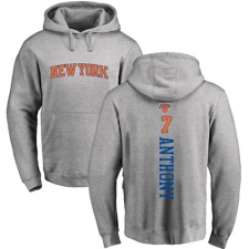 NBA Nike New York Knicks #7 Carmelo Anthony Ash Backer Pullover Hoodie