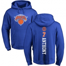 NBA Nike New York Knicks #7 Carmelo Anthony Royal Blue Backer Pullover Hoodie