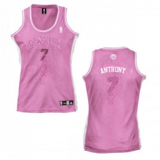 Women's Adidas New York Knicks #7 Carmelo Anthony Authentic Pink Fashion NBA Jersey