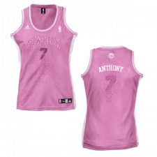 Women's Adidas New York Knicks #7 Carmelo Anthony Swingman Pink Fashion NBA Jersey