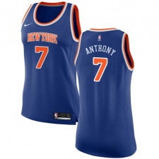 Women's Nike New York Knicks #7 Carmelo Anthony Authentic Royal Blue NBA Jersey - Icon Edition