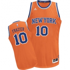Men's Adidas New York Knicks #10 Walt Frazier Swingman Orange Alternate NBA Jersey