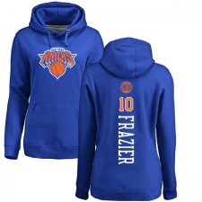NBA Women's Nike New York Knicks #10 Walt Frazier Royal Blue Backer Pullover Hoodie