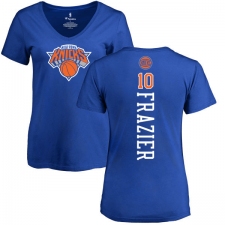 NBA Women's Nike New York Knicks #10 Walt Frazier Royal Blue Backer T-Shirt