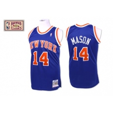 Men's Mitchell and Ness New York Knicks #14 Anthony Mason Swingman Royal Blue Throwback NBA Jersey