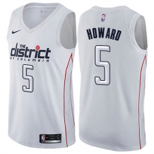 Men's Nike Washington Wizards #5 Juwan Howard Authentic White NBA Jersey - City Edition