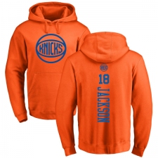 NBA Nike New York Knicks #18 Phil Jackson Orange One Color Backer Pullover Hoodie