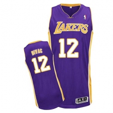 Men's Adidas Los Angeles Lakers #12 Vlade Divac Authentic Purple Road NBA Jersey