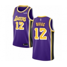 Men's Los Angeles Lakers #12 Vlade Divac Authentic Purple Basketball Jerseys - Icon Edition