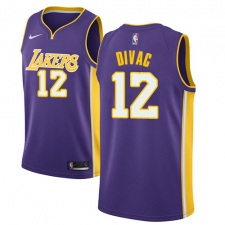 Men's Nike Los Angeles Lakers #12 Vlade Divac Swingman Purple NBA Jersey - Statement Edition