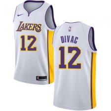 Men's Nike Los Angeles Lakers #12 Vlade Divac Swingman White NBA Jersey - Association Edition
