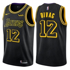 Youth Nike Los Angeles Lakers #12 Vlade Divac Swingman Black NBA Jersey - City Edition