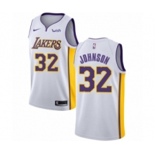 Women's Los Angeles Lakers #32 Magic Johnson Authentic White Basketball Jersey - Association Edition