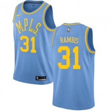 Men's Nike Los Angeles Lakers #31 Kurt Rambis Authentic Blue Hardwood Classics NBA Jersey