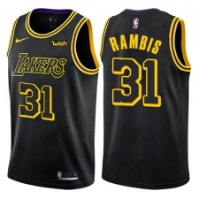 Youth Nike Los Angeles Lakers #31 Kurt Rambis Swingman Black NBA Jersey - City Edition