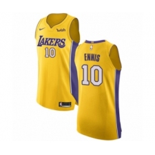 Men's Los Angeles Lakers #10 Tyler Ennis Authentic Gold Home Basketball Jersey - Icon Edition