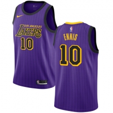 Men's Nike Los Angeles Lakers #10 Tyler Ennis Swingman Purple NBA Jersey - City Edition