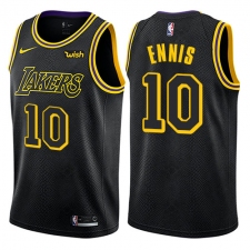Women's Nike Los Angeles Lakers #10 Tyler Ennis Swingman Black NBA Jersey - City Edition