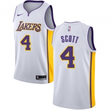 Men's Nike Los Angeles Lakers #4 Byron Scott Authentic White NBA Jersey - Association Edition